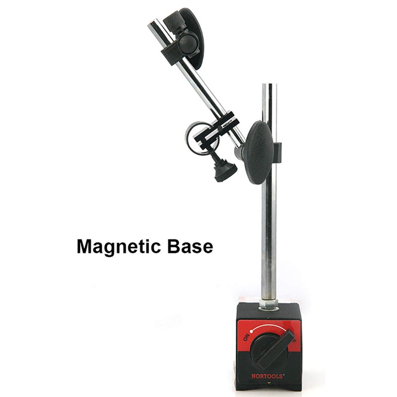 NORTOOLS Dial Indicator with Magnetic Base 0-1.0" & Point Set Dial Test Indicator 0.001" Precision Measuring Gauge Tools Kitï¼Œ Magnetic Dial Indicator Base Holder with Fine Adjustment - Image 3